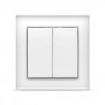Выключатель двухклавишный "Бриллиант", скрытая установка, еврослот, 10А, 220В, белый (Китай)