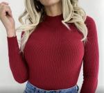 Джемпер  Женский 3003 "Косые Полосы Узор" Бордовый