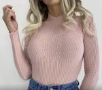 Джемпер  Женский 3003 "Косые Полосы Узор" Розовый