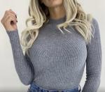 Джемпер  Женский 3003 "Косые Полосы Узор" Серый