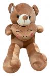 Игрушка с пледом МЕДВЕЖОНОК С СЕРДЦЕМ - коричневый р-р 130х160