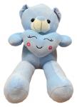 Игрушка с пледом МЕДВЕЖОНОК С СЕРДЦЕМ - голубой р-р 130х160