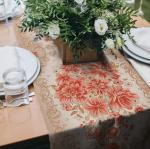 Дорожка столовая "Элизабет"-персик 45*150 см хлопок 100%
