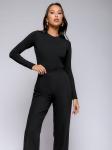 Боди черное трикотажное с длинными рукавами