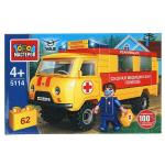 UAZ конструктор uaz-452 РЕАНИМАЦИЯ, 62 дет. Город мастеров в кор.80шт