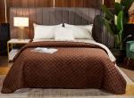 1801-06 Покрывало Велюровое двухстороннее 200/230 на диван или кровать коричневое