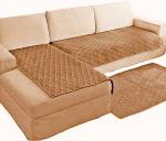 1901-01 Дивандек накидки на диван Ракушка 90/160-2шт, 90/210-1шт темно бежевый