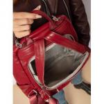 Женский кожаный рюкзак Рюкзак Leya. Темно-зеленый