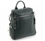 Женский кожаный рюкзак BEATA. Темно-зеленый