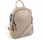 Женский кожаный рюкзак MIRA. Пудровый