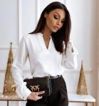 Блузка лайт с треугольным вырезом белая 2-118