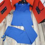 .Костюм майка и брюки голубой O114