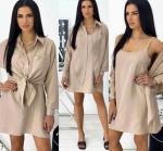 Двойка сарафан и накидка бежевая RH106