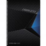 Тетрадь А4 80л. HATBER гребень, клетка, выборочный лак, CarbonStyle (2 вида), 80Т4вмВ1гр