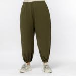 Брюки - джогеры из крепа с эластаном, хаки.