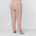 Брюки зауженные, 7/8, из крепа с эластаном, цвет сомон (пудровый)