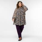 Блуза с бантом по горловине, шифон принт "крылья бабочки"