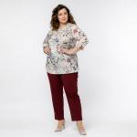 Блуза базовая, принт пудровый