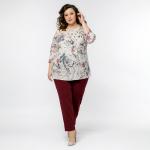 Блуза базовая, принт пудровый