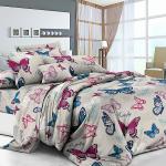 КПБ  Полисатин 2,0 сп. с евро простыней (молния) (ШЕЛКОПРЯД)