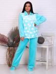 Костюм велсофт  КВ-005 мята сердечки 2 воротник