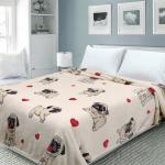 Покрывало  Happy Family велсофт Мопсы