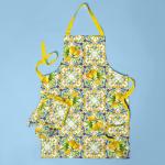 Комплект кухонный рогожка (прихватка 18х18, прихватка-рукавица,18х28, фартук 60х70) "Mia Cara" рис 30272-1 Lemonade