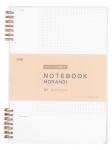 COMIX  Morandi блокнот B5 в клетку c полями, 80 листов, обложка прозрачно-персиковая НОВИНКА
