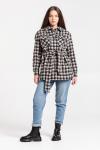!Пальто-Рубашка Мини Черно-белый