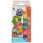 BY Набор для детской лепки "Тесто-пластилин" 6 цветов, 30гр, 9х2х16,5см, 3 дизайна