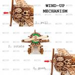 ***Конструктор деревянный 3D, сборная модель EWA Самолет с мотором