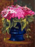 "Букет в синей вазе" живопись на холсте 30*40см