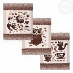 К-т полотенец "Кофе-брейк" 50*60 см - 3 шт. рогожка хлопок 100%