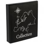 Альбом для монет OfficeSpace Карта формат Optima, 230*270 на кольцах, черный, 10 л., иск. кожа, АМЛТК10_45179