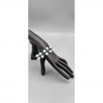 Браслет ручной работы из оцинкованной ювелирной проволоки и мятных бусин в два ряда