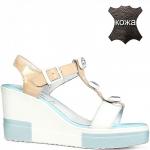 141309 бел/беж Босоножки женские (36-40)/12