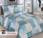 Ткань бязь 150 см ЛЮКС "Домино" (синий) Акварель