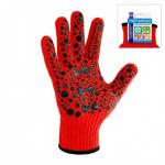 Перчатки трикотаж Премиум Колор с ПВХ, красные (р.9) 10 пар/уп, цена за пару, 209/К АлТекс/Сибшнур