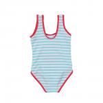 Купальник слитный в полосочку с фламинго