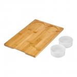 Доска сервировочная с 2-мя мисками Bamboo, 36*22см, миски 9см