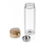 Бутылка для питья Hype из боросиликатного стекла 330 мл, кофейный