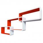 QWERTY Комплект полок Нью-Йорк цвет белый/оранжевый, 44х24х10 см  40х20х10 см  36х16х10 см  толщина 1,5 см  /1