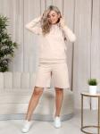 - Костюм из футера 2х-нитки с шортами - бермуды "Нежный беж" (М-810)