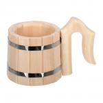 Кружка бондарная 0,5 л, «С лёгким паром», липа, "Банные штучки" в кор./6