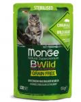 Monge Cat BWild GRAIN FREE паучи из мяса дикого кабана с овощами для стерилизованных кошек 85 г