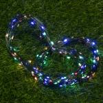 INBLOOM Гирлянда нить росы на солн. батарее 20м,  200LED*мульти,  2 реж,  2V120Ma, 1.2V1000mAh