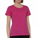 *Футболка женская, однотонная, хлопок с лайкрой, ярко-розовый (эконом), арт. FEGL-08