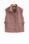 Жилет со стойкой oversize Какао