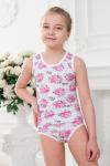 Комплект детский из майки и трусиков из кулирки Розовые розы