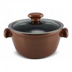 Кастрюля CHEF со стеклянной крышкой 20см., 2.2л. медный